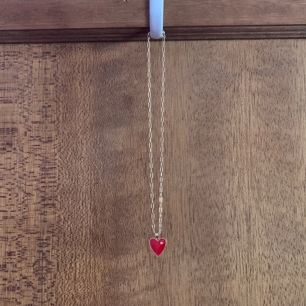 Short Red Heart Necklace